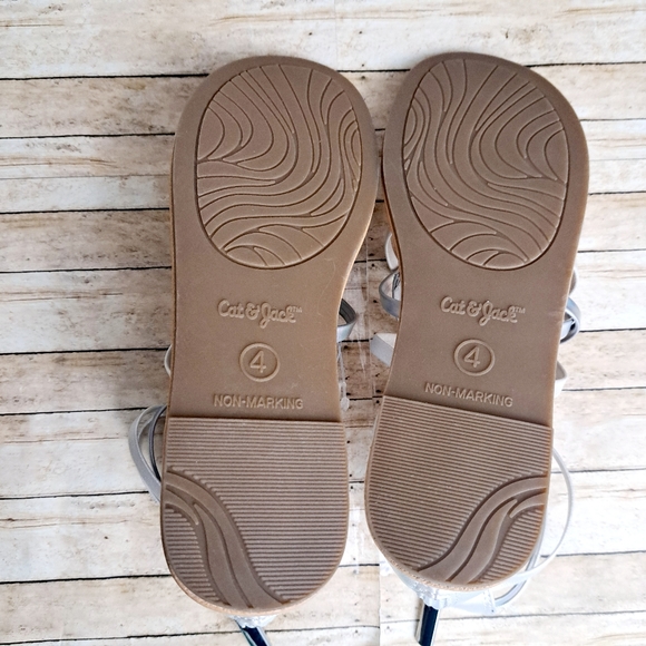 Cat & Jack Girl's White Dion Strappy Back Zipper Gladiator Sandals Sz 4 - Picture 11 of 11